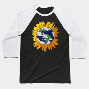 Sunflower Earth Abstract Hybrid Baseball T-Shirt